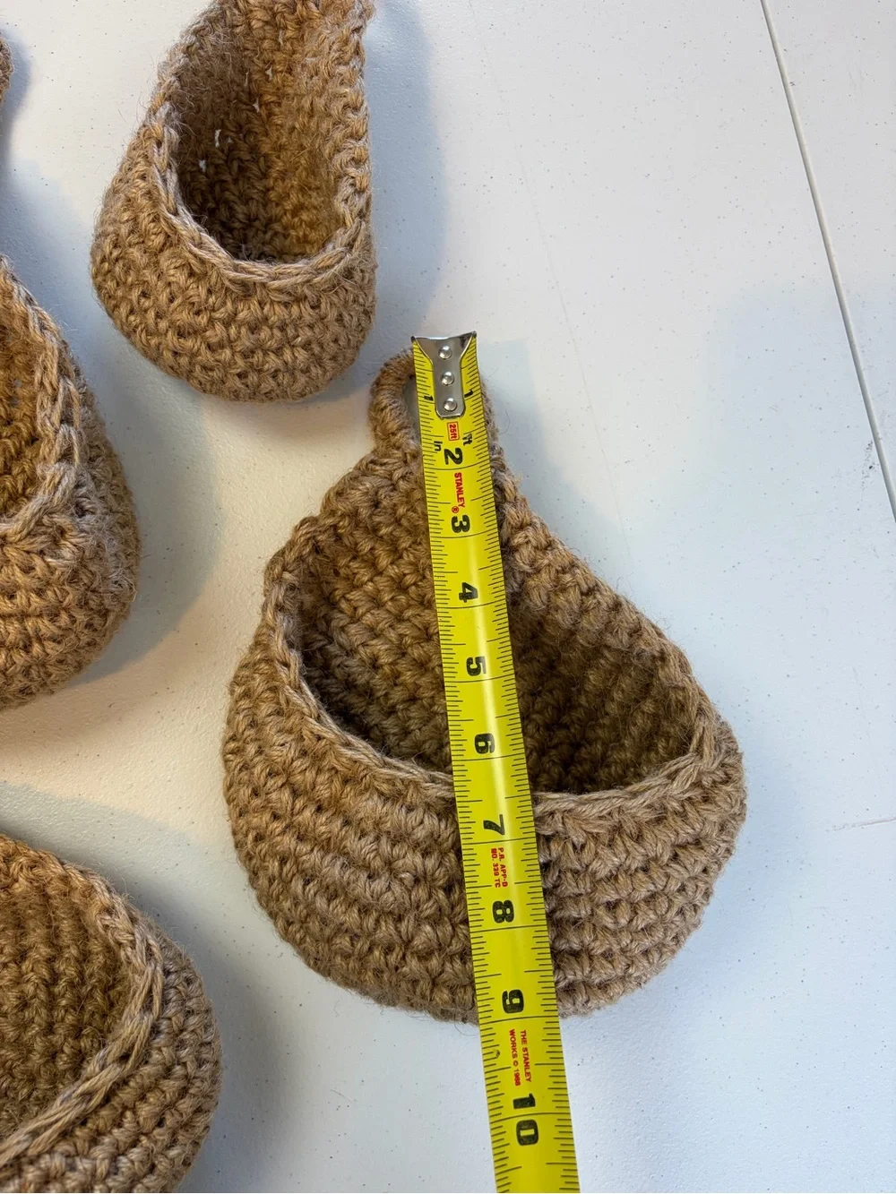 Vintage Woven Hemp Hanging Wall Baskets Set Boho Rustic Kitchen Storage Decor - Picture 4 of 7